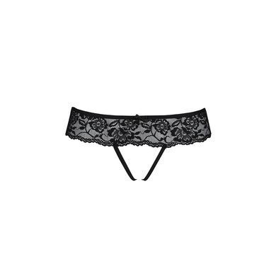 Кружевные стринги с доступом Passion SENIA THONG S/M, black SO5380 фото