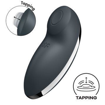 Вибростимулятор-пульсатор Satisfyer Tap & Climax 2 Grey, эффект постукивания пальцем SX2184 фото