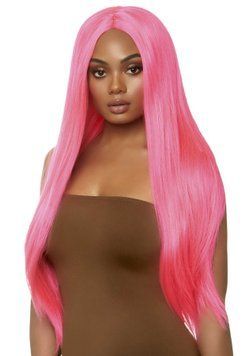 Перука Leg Avenue 33&Prime; Long straight center part wig neon pink SO8590 фото