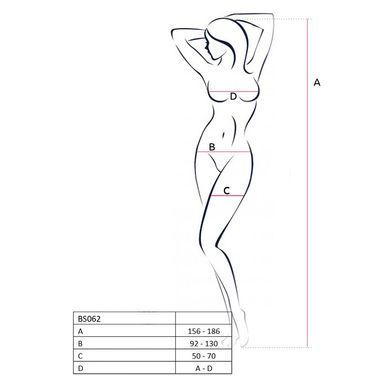 Сітчастий бодістокінг Passion BS062 One Size, White, комбінезон, імітація панчіх, відкритий доступ PBS062W фото