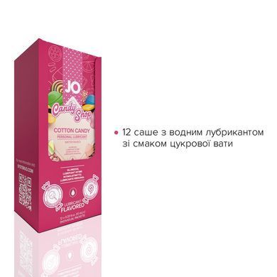 Набір лубрикантів Foil Display Box &ndash; JO H2O Lubricant &ndash; Cotton Candy &ndash; 12 &times; 10ml SO6162 фото