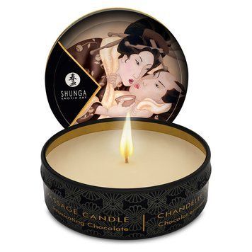 Масажна свічка Shunga Mini Massage Candle &ndash; Intoxicating Chocolate (30 мл) з афродизіаками SO2520 фото