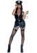 Виниловый костюм полицейской Leg Avenue Vinyl Naughty Cop Black S, платье, фуражка, наручники SO9152 фото 3