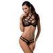 Комплект белья Passion Exclusive HAGAR SET L/XL, black, стрэпы, трусики и лиф PS24704 фото 1
