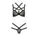 Комплект белья Passion Exclusive HAGAR SET L/XL, black, стрэпы, трусики и лиф PS24704 фото 5