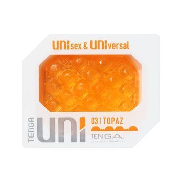 Унісекс-стимулятор Tenga UNI Topaz, помаранчевий, рельєф у вигляді горбків, лубрикант у комплекті SO9807 фото