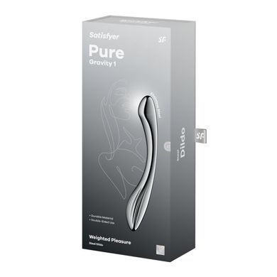 Металлический дилдо Satisfyer Pure Gravity 1, двусторонний, можно нагревать и охлаждать, 939 г SX3253 фото