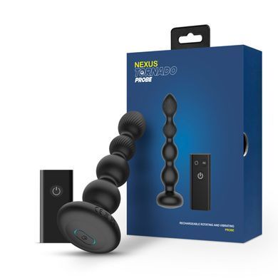 Анальный виброротатор Nexus Tornado Probe Edition, диаметр 3,5 см, вибрация + ротация, пульт ДУ SO9862 фото
