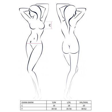 Комплект білизни Passion GIANA BIKINI XXL/XXXL, black, напівпрозорі ліф і трусики з бантиками EL15103 фото