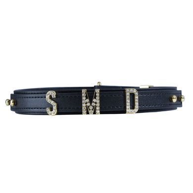 Ошейник LOCKINK Dark DIY Alphabet Collar, черный, искусственная кожа, буквы со стразами SX0900 фото