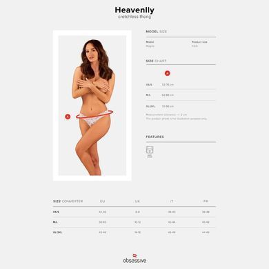 Кружевные танга Obsessive Heavenlly crotchless thong XS/S, с доступом SO8188 фото
