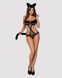 Эротический костюм гепарда Obsessive Gepardina 3 pcs costume S/M, черный, меховая отделка, монокини, SO7276 фото 3
