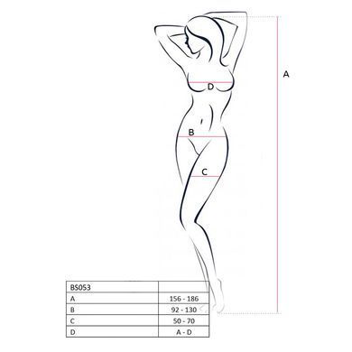 Бодистокинг Passion BS053 white, комбинезон, имитация чулок и пояса PBS053W фото