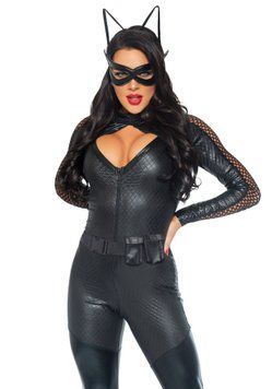 Эротический костюм супергероя-кошечки Leg Avenue Wicked Kitty S, комбинезон, пояс, маска, ушки SO9128 фото