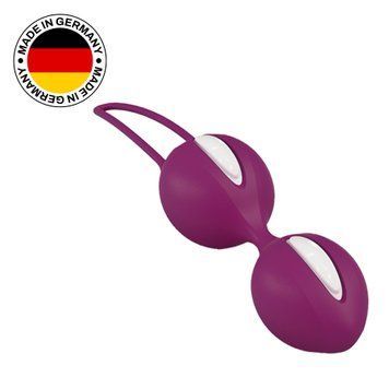 Вагинальные шарики Fun Factory SMARTBALLS DUO, бордово-белые, 2 шт, диаметр 3,2 и 3,6 см SX0963 фото