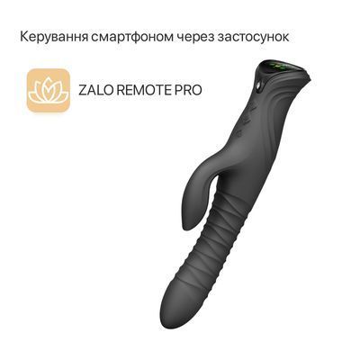 Смарт пульсатор-кролик с вибрацией Zalo Mose 2 Obsidian Black, подогрев до 42 &deg;C, кристалл Swarovski SX2688 фото